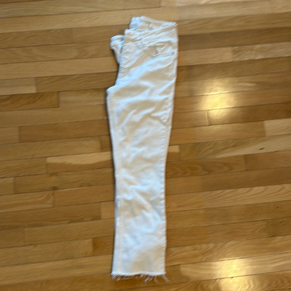 Pilcro and the Letterpress High Rise White Jeans - cropped